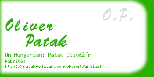 oliver patak business card